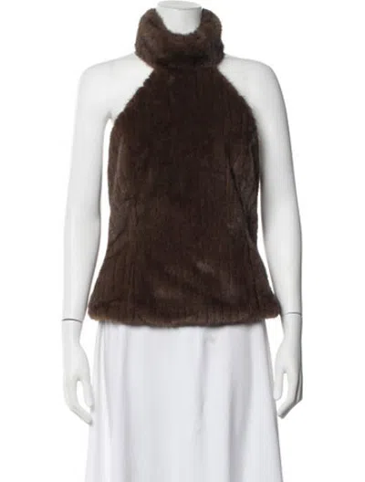 Pre-owned Lpa Halterneck Sleeveless Top In Brown