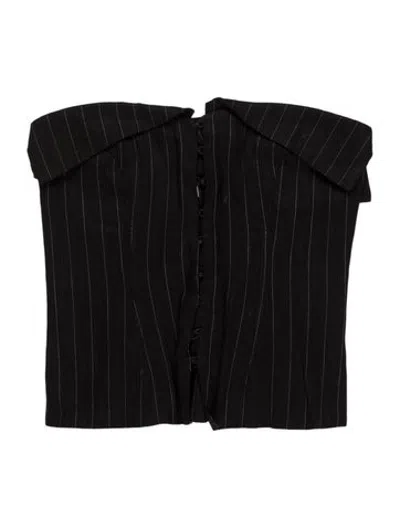 Pre-owned Lpa Striped Strapless Top In Black