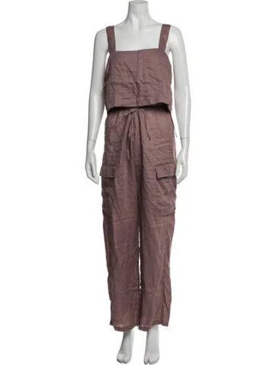 Pre-owned L*space Linen Pant Set In Purple