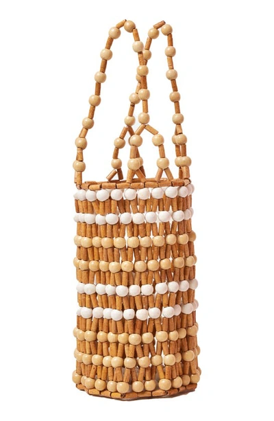 L*space Luca Wood Bead Basket Bag In Bahama Skies