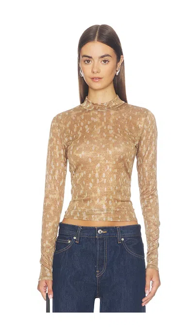 L*space Shimmer Long Sleeve Top In Brown