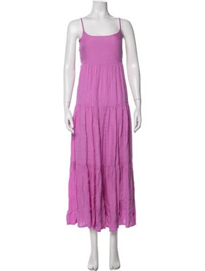 Pre-owned L*space Square Neckline Long Dress In Purple