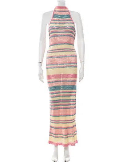 Pre-owned L*space Striped Long Dress In Pink