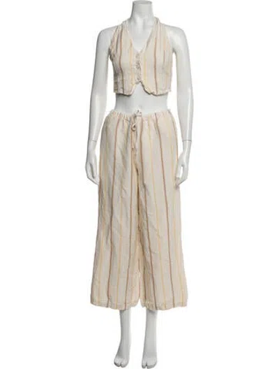 Pre-owned L*space Striped Pant Set In Neutrals