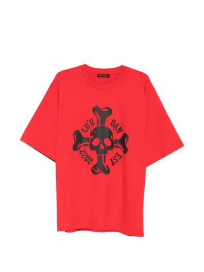 Lựu Đạn Skull-print T-shirt In Red