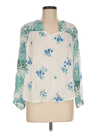 Pre-owned Lucky Brand 3/4 Sleeve Blouse In Ivory