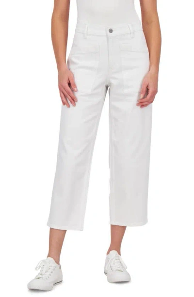 Lucky Brand High Waist Crop Wide Leg Jeans In Clean White
