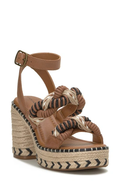 Lucky Brand Jewelly Ankle Strap Espadrille Platform Sandal In Natural Black Braid
