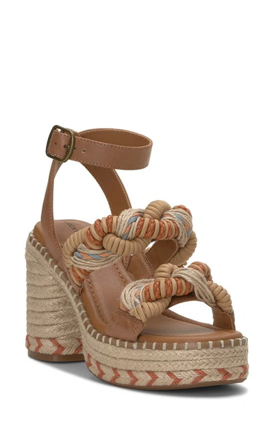 Lucky Brand Jewelly Ankle Strap Espadrille Platform Sandal In Sunset Multi Leather