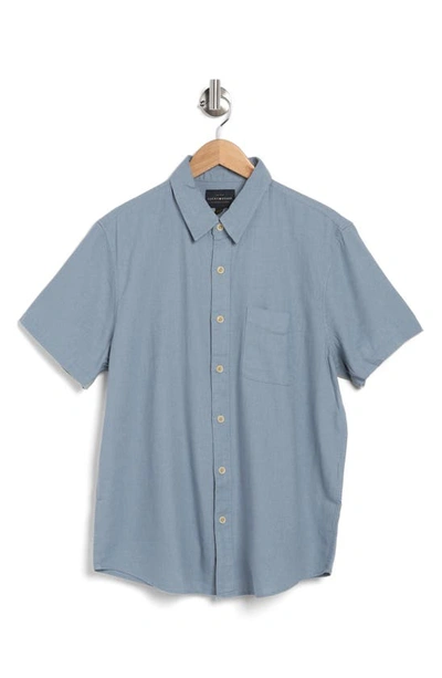 Lucky Brand San Gabriel Short Sleeve Linen Blend Button-up Shirt In Mountain Spring