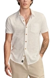 Lucky Brand Short Sleeve Slub Jersey Button-up Shirt In Bright White