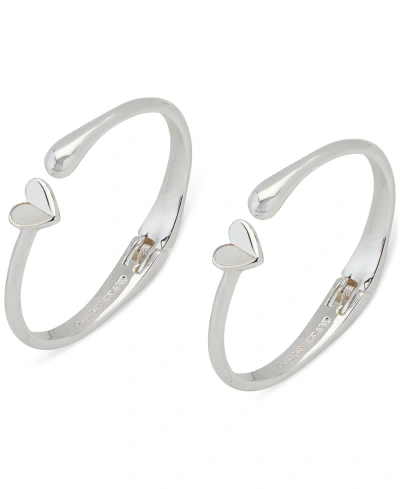 Lucky Brand Silver-tone 2-pc. Set Heart Cuff Bracelets