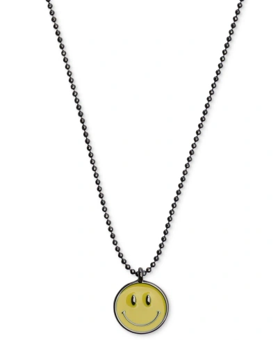 Lucky Brand Silver-tone Happy Face Pendant Necklace, 16" + 3" Extender
