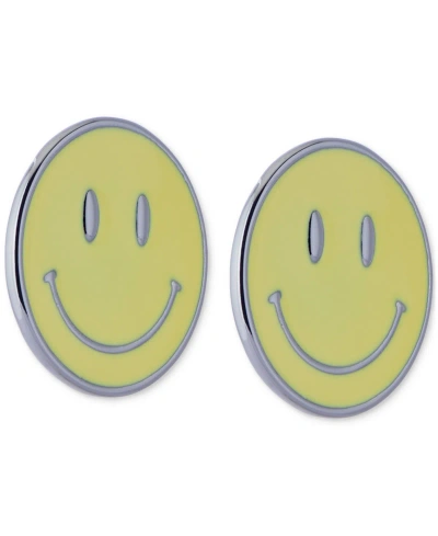 Lucky Brand Silver-tone Yellow Happy Face Pin