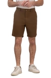 Lucky Brand Stretch Twill Flat Front Shorts In Coffee Liqueur