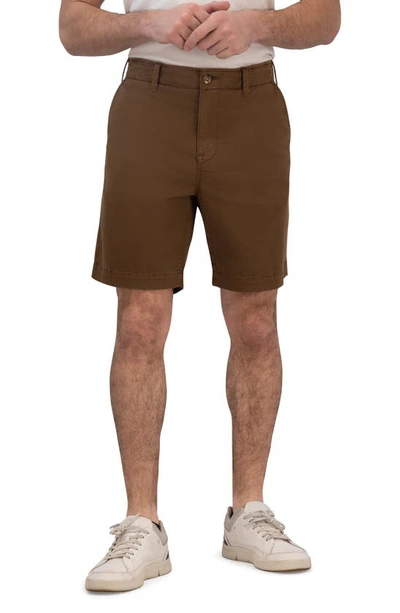 Lucky Brand Stretch Twill Flat Front Shorts In Coffee Liqueur