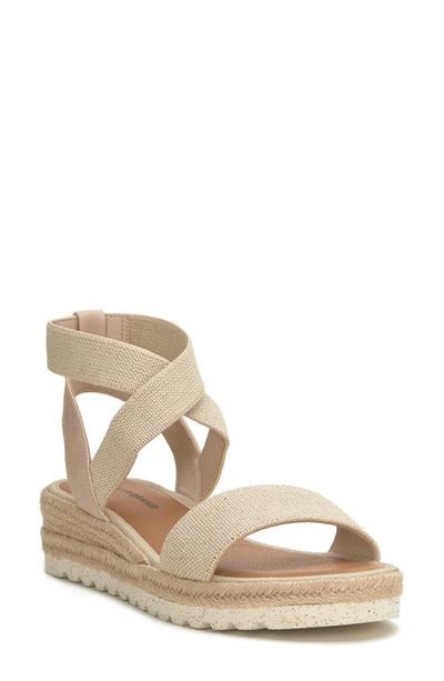 Lucky Brand Thimba Ankle Wrap Espadrille Sandal In Natural/ Smok Linels