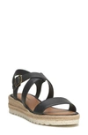 Lucky Brand Trianna Strappy Platform Sandal In Black Burnished Leather
