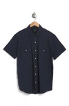 Lucky Brand Western Workwear Short Sleeve Shirt In Midnight Navy