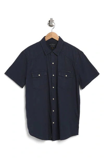 Lucky Brand Western Workwear Short Sleeve Shirt In Black