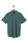 Lucky Brand Western Workwear Short Sleeve Shirt In Hydro Blue