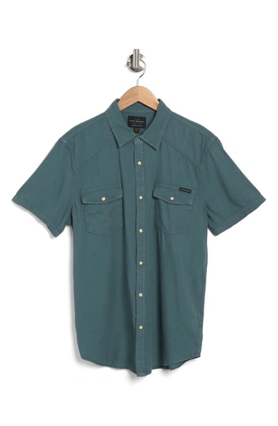 Lucky Brand Western Workwear Short Sleeve Shirt In Green