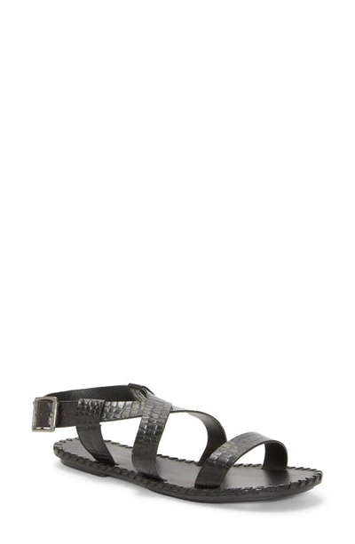 Lucky Brand Zelek Ankle Strap Sandal In Black Leather