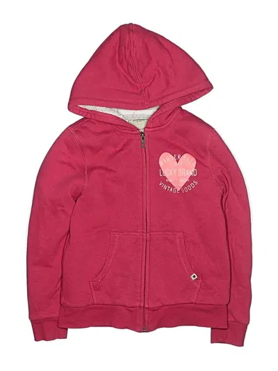 Pre-owned Lucky Brand Kids' Zip Up Hoodie In Pink