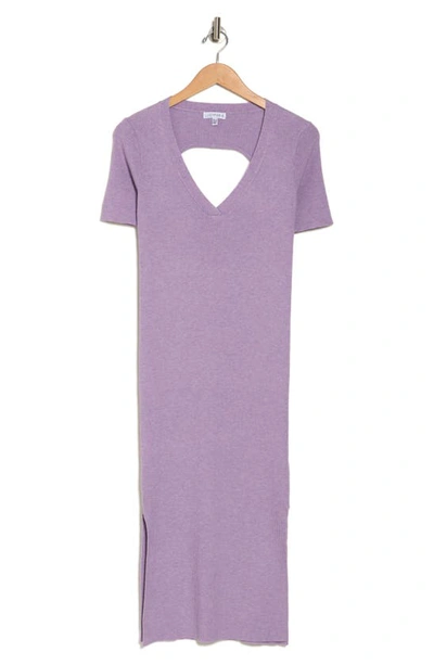 Lucy Paris Eloise Knit Midi Dress In Purple