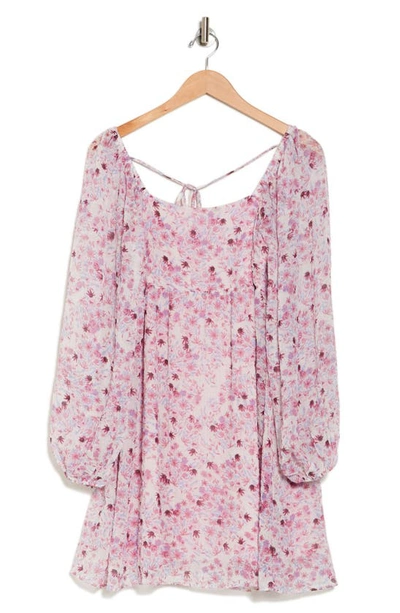 Lucy Paris Maeve Floral Long Sleeve Dress In Pink Floral