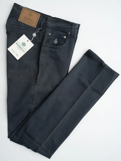 Pre-owned Luigi Borrelli Luxury Faded Black Cotton Denim Collection Jeans 30 (eu 46)