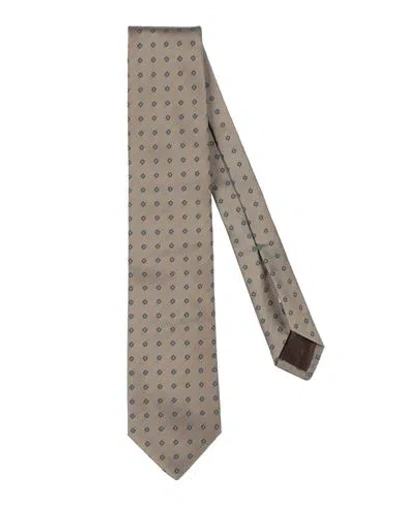 Luigi Borrelli Napoli Man Ties & Bow Ties Dove Grey Size - Silk In Brown