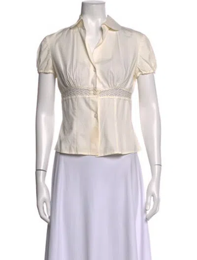Pre-owned Luisa Beccaria Short Sleeve Blouse In Neutrals