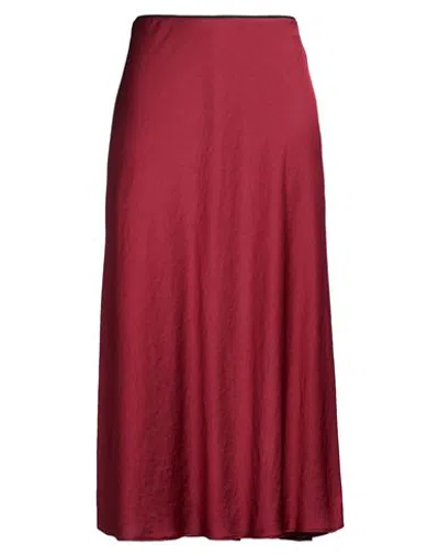 Luisa Cerano Woman Midi Skirt Burgundy Size 14 Polyester In Red