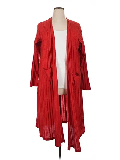 Pre-owned Lularoe Cardigan Sweater In Red