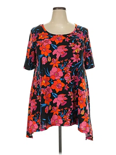 Pre-owned Lularoe Short Sleeve Blouse In Black