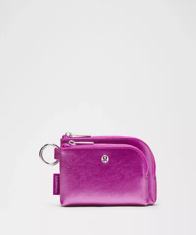 Lululemon Smooth Leather Alternative Double-zip Clippable Card Pouch