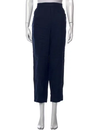 Pre-owned Lunya Linen Straight Leg Pants In Blue