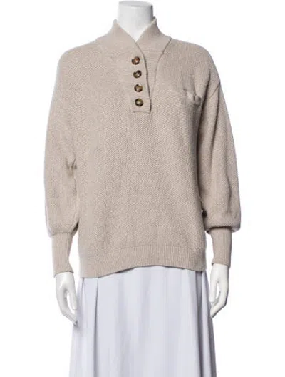 Pre-owned Lunya Mock Neck Sweater In Neutrals