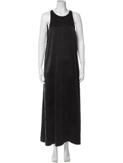 Pre-owned Lunya Silk Long Dress In Black