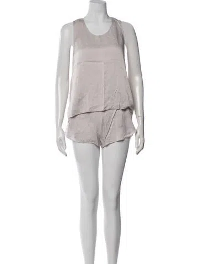 Pre-owned Lunya Silk Short Set In Grey