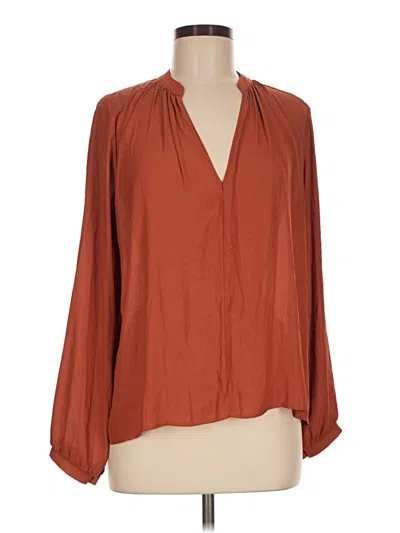 Pre-owned Lush Long Sleeve Blouse In Brown