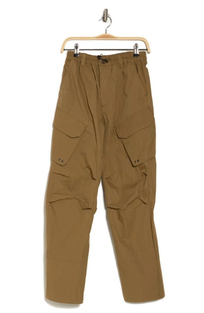 Lush Nylon Cargo Pants In Brown