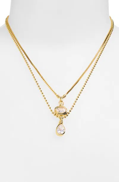 Luv Aj Antoinette Stone Charm Multi Strand Necklace In Gold
