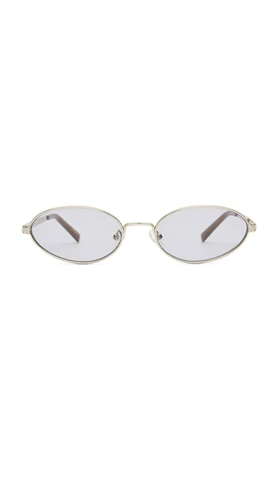 Luv Lou The Kendall Sunglasses In Silver & Smoke Tint