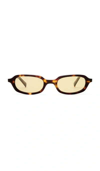 Luv Lou The Mimi Sunglasses In Crystal Tort & Mustard Tint