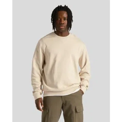 Lyle & Scott Ml2004v Loopback Embroidered Crew Neck Sweatshirt In Cove In Neutral