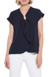 Lyssé Aurelia Ruffle Top In True Navy