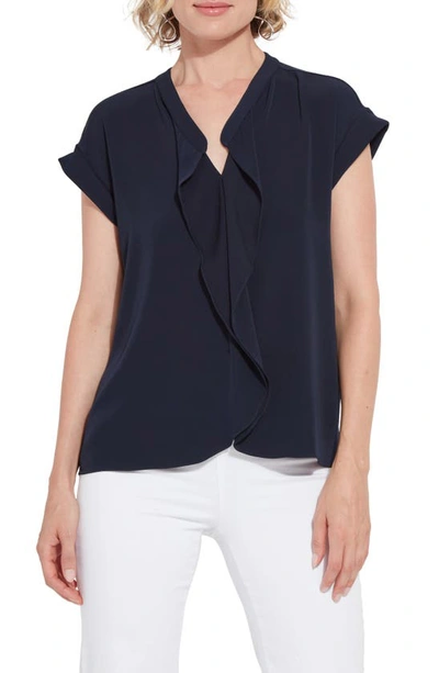 Lyssé Aurelia Ruffle Top In Blue