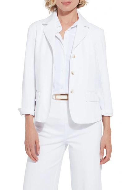 Lyssé Della Denim Crop Blazer In White